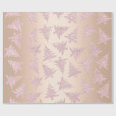 Elegante Rose Gold Glitzer Weihnachtsbaum Muster Geschenkpapier (Flach)