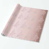 Elegante Rose Gold Glitzer Weihnachtsbaum Muster Geschenkpapier (Ungerollt)