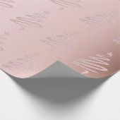 Elegante Rose Gold Glitzer Weihnachtsbaum Muster Geschenkpapier (Ecke)