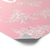 Elegante Rose Gold Glitzer Weihnachtsbaum Muster Poster (Ecke)