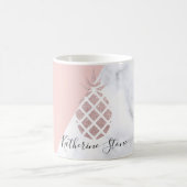 Elegante Rose Gold Glitzer weiß Marmor rot Rosa Kaffeetasse (Mittel)