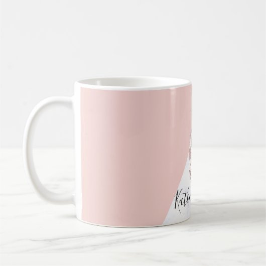 Elegante Rose Gold Glitzer weiß Marmor rot Rosa Kaffeetasse (Links)