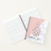 Elegante Rose Gold Glitzer Weißer Marmor Rosa Notizbuch (Innenseite)