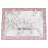 Elegante Rose Gold Glitzer Whirlpool Kinderdusche Große Geschenktüte (Vorderseite)