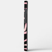Elegante Rose Gold Glitzer Zebra Black Animal Prin Case-Mate iPhone Hülle (Rückseite / Links)