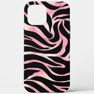 Elegante Rose Gold Glitzer Zebra Black Animal Prin Case-Mate iPhone Hülle