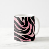 Elegante Rose Gold Glitzer Zebra Black Animal Prin Kaffeetasse (VorderseiteRechts)