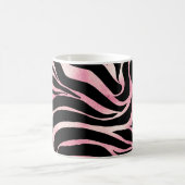 Elegante Rose Gold Glitzer Zebra Black Animal Prin Kaffeetasse (Mittel)