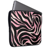 Elegante Rose Gold Glitzer Zebra Black Animal Prin Laptopschutzhülle (Vorne Rechts)