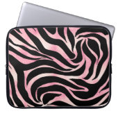 Elegante Rose Gold Glitzer Zebra Black Animal Prin Laptopschutzhülle (Vorderseite)