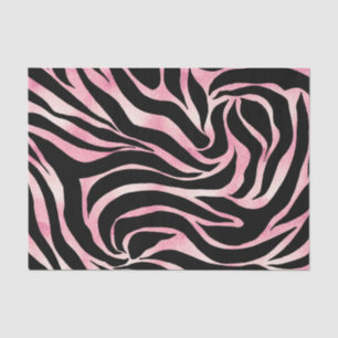 Elegante Rose Gold Glitzer Zebra Black Animal Prin Seidenpapier