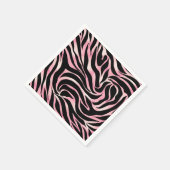 Elegante Rose Gold Glitzer Zebra Black Animal Prin Serviette (Ecke)