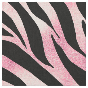Elegante Rose Gold Glitzer Zebra Black Animal Prin Stoff