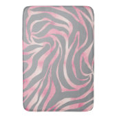 Elegante Rose Gold Glitzer Zebra Gray Animal Print Badematte (Vorderseite Vertikal)