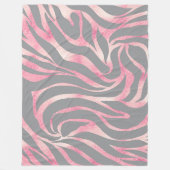 Elegante Rose Gold Glitzer Zebra Gray Animal Print Fleecedecke (Vorderseite)