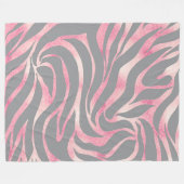 Elegante Rose Gold Glitzer Zebra Gray Animal Print Fleecedecke (Vorderseite (Horizontal))