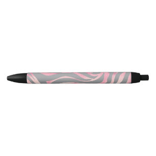 Elegante Rose Gold Glitzer Zebra Gray Animal Print Kugelschreiber