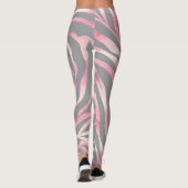 Elegante Rose Gold Glitzer Zebra Gray Animal Print Leggings (Rückseite)