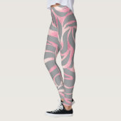 Elegante Rose Gold Glitzer Zebra Gray Animal Print Leggings (Links)