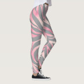 Elegante Rose Gold Glitzer Zebra Gray Animal Print Leggings (Rechts)
