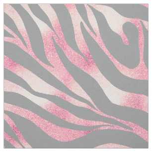 Elegante Rose Gold Glitzer Zebra Gray Animal Print Stoff