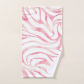 Elegante Rose Gold Glitzer Zebra Weißes Tier Print Badhandtuch Set (Handtuch)