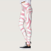 Elegante Rose Gold Glitzer Zebra Weißes Tier Print Leggings (Links)