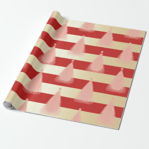 Elegante Rose Gold & Gold Weihnachtsbaummuster Geschenkpapier