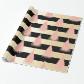 Elegante Rose Gold & Gold Weihnachtsbaummuster Geschenkpapier (Ungerollt)