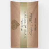 Elegante Rose Gold Goldene abstrakte Hochzeit Banner (Vertikal)