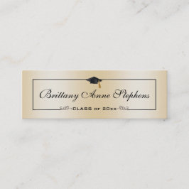 Elegante Rose Gold Graduation Cap Name Card Einleg Telefonnummerkarte