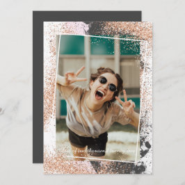 Elegante Rose Gold Graduation Party Einladung