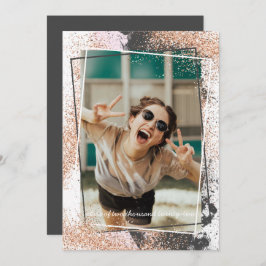 Elegante Rose Gold Graduation Party Einladung