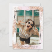 Elegante Rose Gold Graduation Party Einladung (Vorderseite)