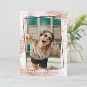 Elegante Rose Gold Graduation Party Einladung (Stehend Vorderseite)