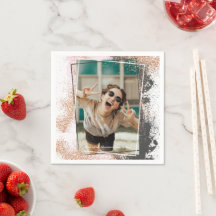 Elegante Rose Gold Graduation Party Napkins