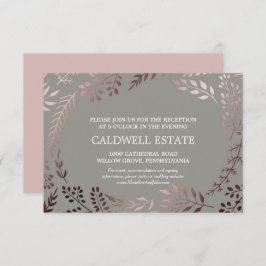 Elegante Rose Gold & Gray Hochzeitskarte Begleitkarte