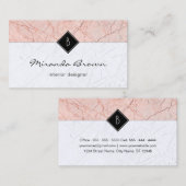 Elegante Rose Gold Gray Marble Business Card Visitenkarte (Vorne/Hinten)