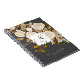 Elegante Rose Gold Gray Monogram Notizblock (Rechte Seite)