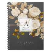 Elegante Rose Gold Gray Monogram Notizblock (Vorderseite)