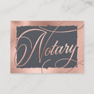 Elegante Rose Gold & Gray Notar-Agent Visitenkarte