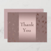 Elegante Rose Gold Hand Drawn Floral Einladungspostkarte (Vorne/Hinten)