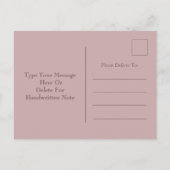 Elegante Rose Gold Hand Drawn Floral Einladungspostkarte (Rückseite)