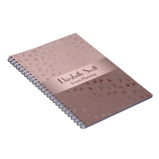 Elegante Rose Gold Hand Drawn Floral Journal/ Notizblock (Rechte Seite)