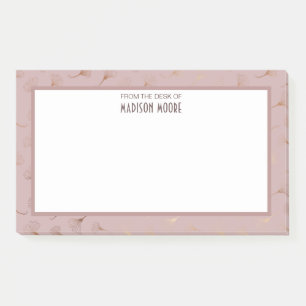 Elegante Rose Gold Hand Drawn Floral Post-it Klebezettel