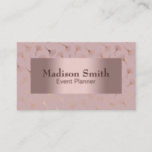 Elegante Rose Gold Hand Drawn Floral Visitenkarte