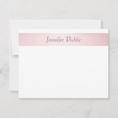 Elegante Rose Gold Handgeschriebene Skriptvorlage Mitteilungskarte (Vorderseite)