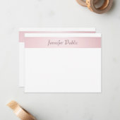 Elegante Rose Gold Handgeschriebene Skriptvorlage Mitteilungskarte (Vorderseite/Rückseite Beispiel)