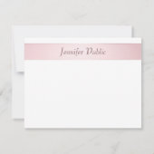 Elegante Rose Gold Handgeschriebene Skriptvorlage Mitteilungskarte (Rückseite)