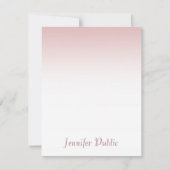 Elegante Rose Gold Handgeschriebenes Skript Modern Mitteilungskarte (Vorderseite)